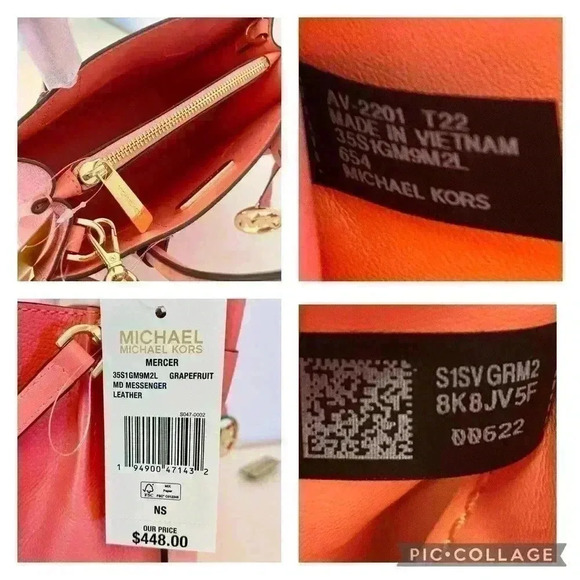 Michael Kors purse Mercer messenger crossbody bag grapefruit - Picture 7 of 9